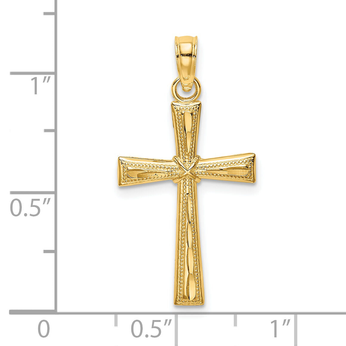 14K D/C and Textured Cross Charm-K8591