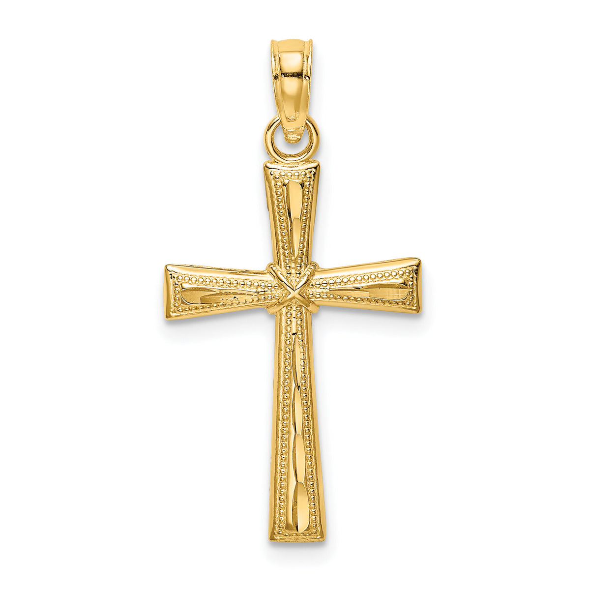 14K D/C and Textured Cross Charm-K8591