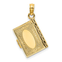 14K 3-D Moveable Hebrew Ten Commandments Book Charm-K8595