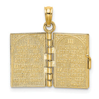 14K 3-D Moveable Hebrew Ten Commandments Book Charm-K8595