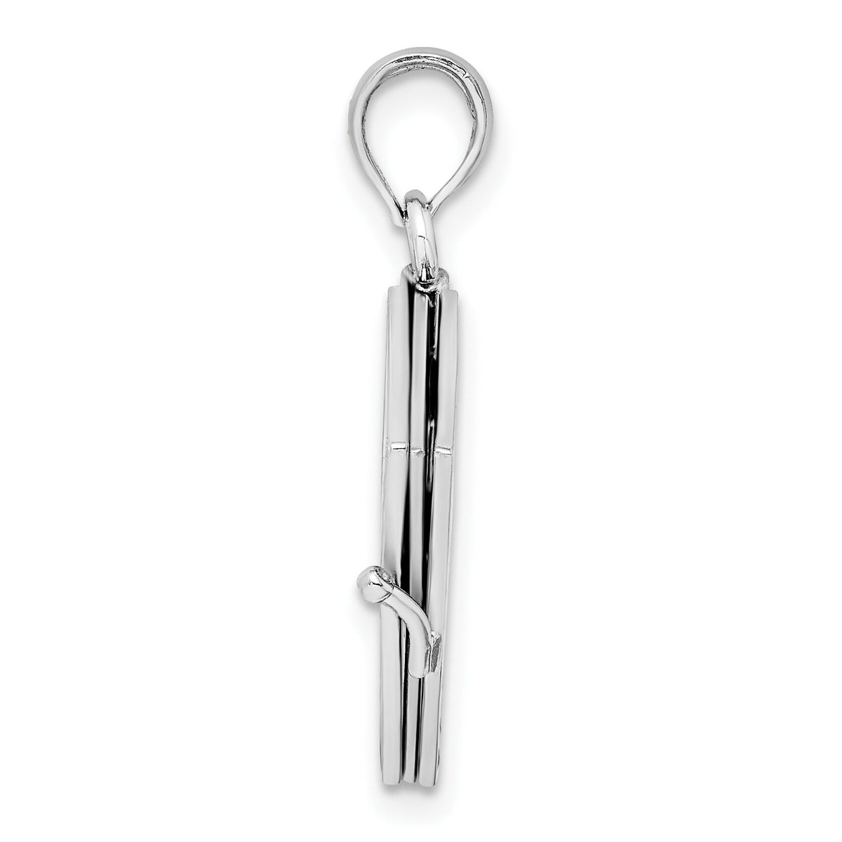14K White Gold 3-D Moveable Ten Commandments Book Charm-K8595W