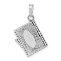 14K White Gold 3-D Moveable Ten Commandments Book Charm-K8595W