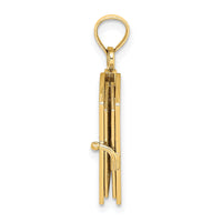 14K 3-D Moveable Santa Biblia Book/Spanish Bible Charm-K8596