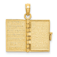 14K 3-D Moveable Santa Biblia Book/Spanish Bible Charm-K8596