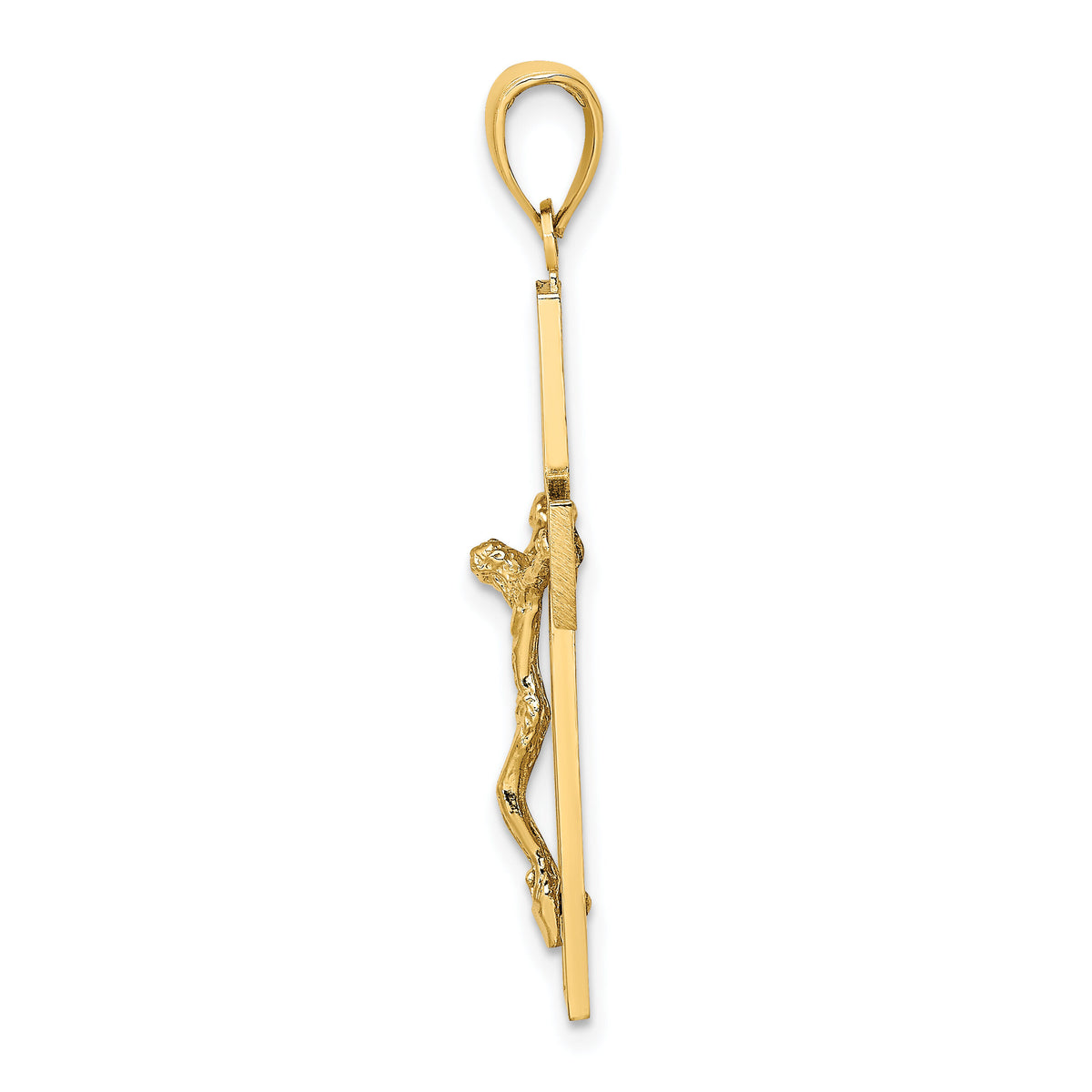 14K Textured Swirl Design Crucifix Charm-K8598