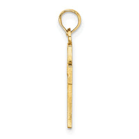 14K Flower In Cross Charm-K8599