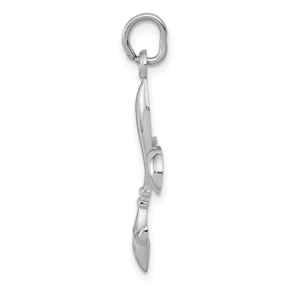 14k White Gold Hollow Fleur De Lis Charm-K860