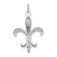 14k White Gold Hollow Fleur De Lis Charm-K860