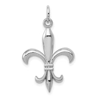 14k White Gold Hollow Fleur De Lis Charm-K860