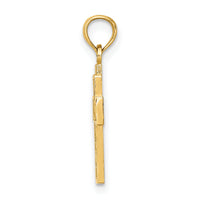14K Cut-Out Heart Design Cross Charm-K8601