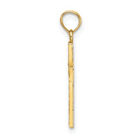 14K D/C Edge and Filigree Center Cross Charm-K8602