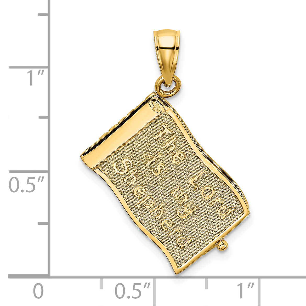 14K 3-D Moveable Pages The Lord Is My Shepherd Psalm 23 Charm-K8605