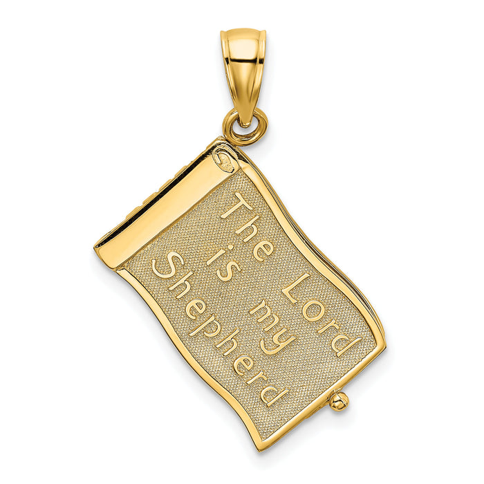 14K 3-D Moveable Pages The Lord Is My Shepherd Psalm 23 Charm-K8605