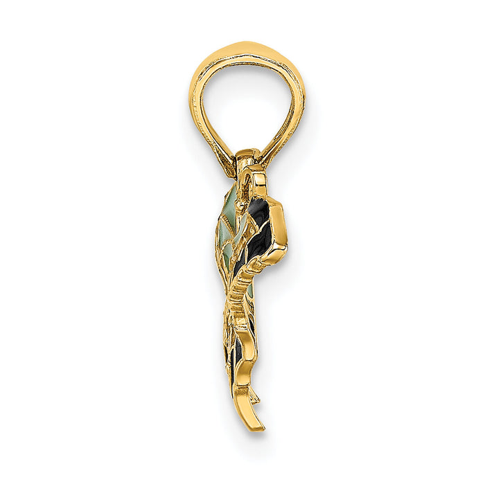14K Small Enameled Wings Butterfly Charm-K8607