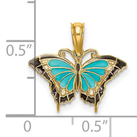 14K Small Enameled Wings Butterfly Charm-K8607