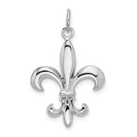 14k White Gold Solid Polished 3-D Fleur de Lis Charm-K861
