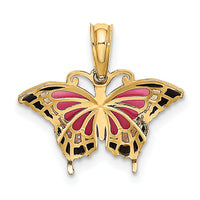 14K Small Enameled Pink Butterfly-K8610