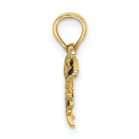 14K Small Enameled Yellow Butterfly Charm-K8611