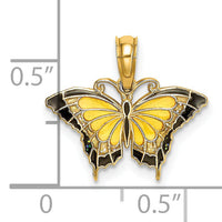 14K Small Enameled Yellow Butterfly Charm-K8611