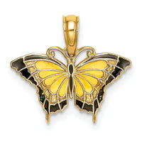 14K Small Enameled Yellow Butterfly Charm-K8611