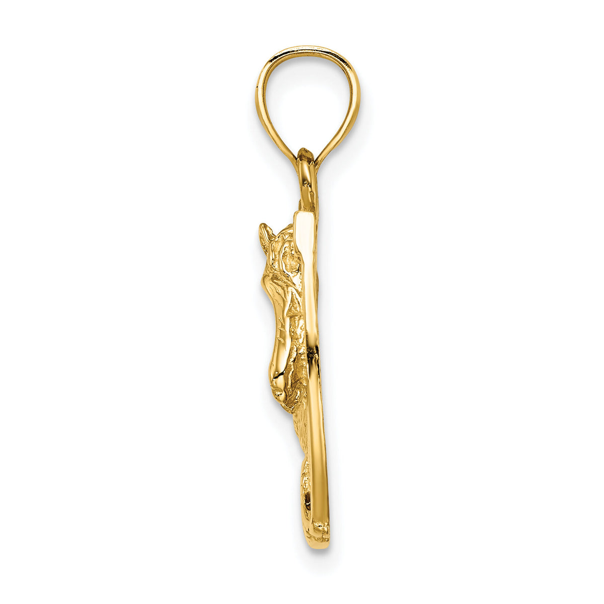 14K Horse Head In Horseshoe w/ Enameled Charm-K8612
