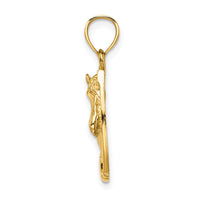 14K Horse Head In Horseshoe w/ Enameled Charm-K8612