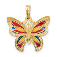 14K w/Multi-Color Enameled Beaded Wings Butterfly Charm-K8613