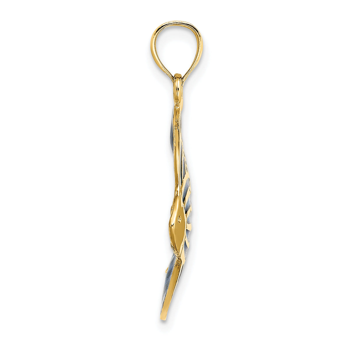 14K W/ Blue Enameled Angelfish Charm-K8620