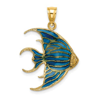 14K W/ Blue Enameled Angelfish Charm-K8620