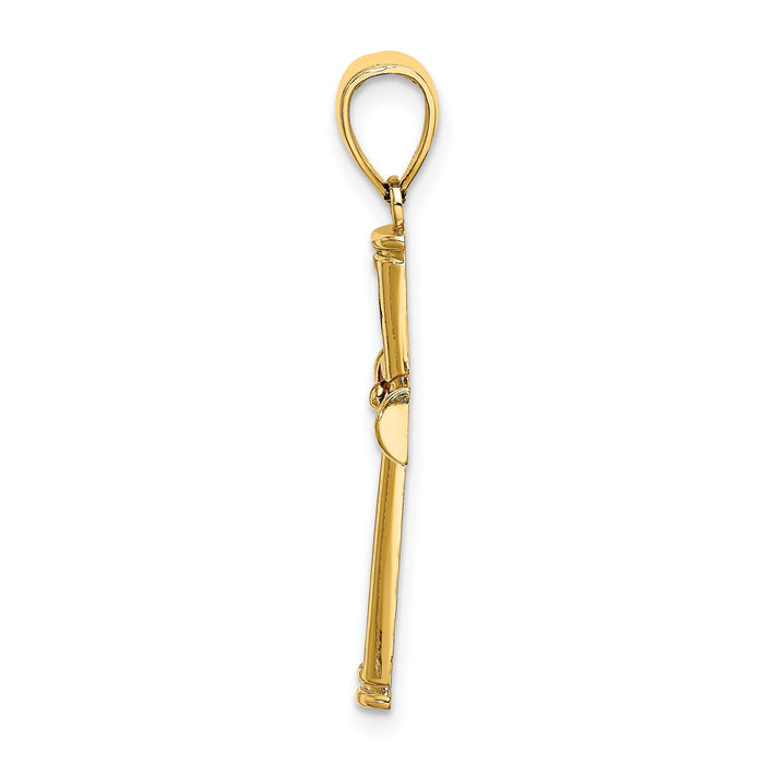 14K Red Enameled Cross Charm-K8623