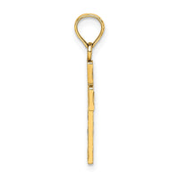 14K Enameled W/ Flower Cross Charm-K8629