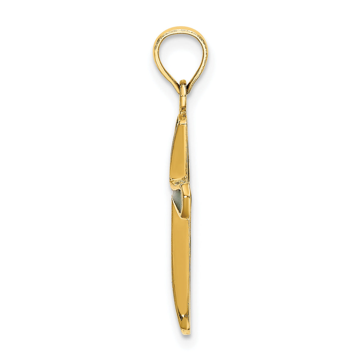 14K Green Enameled Tapered Cross Charm-K8633