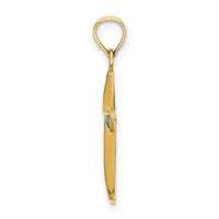 14K Green Enameled Tapered Cross Charm-K8633