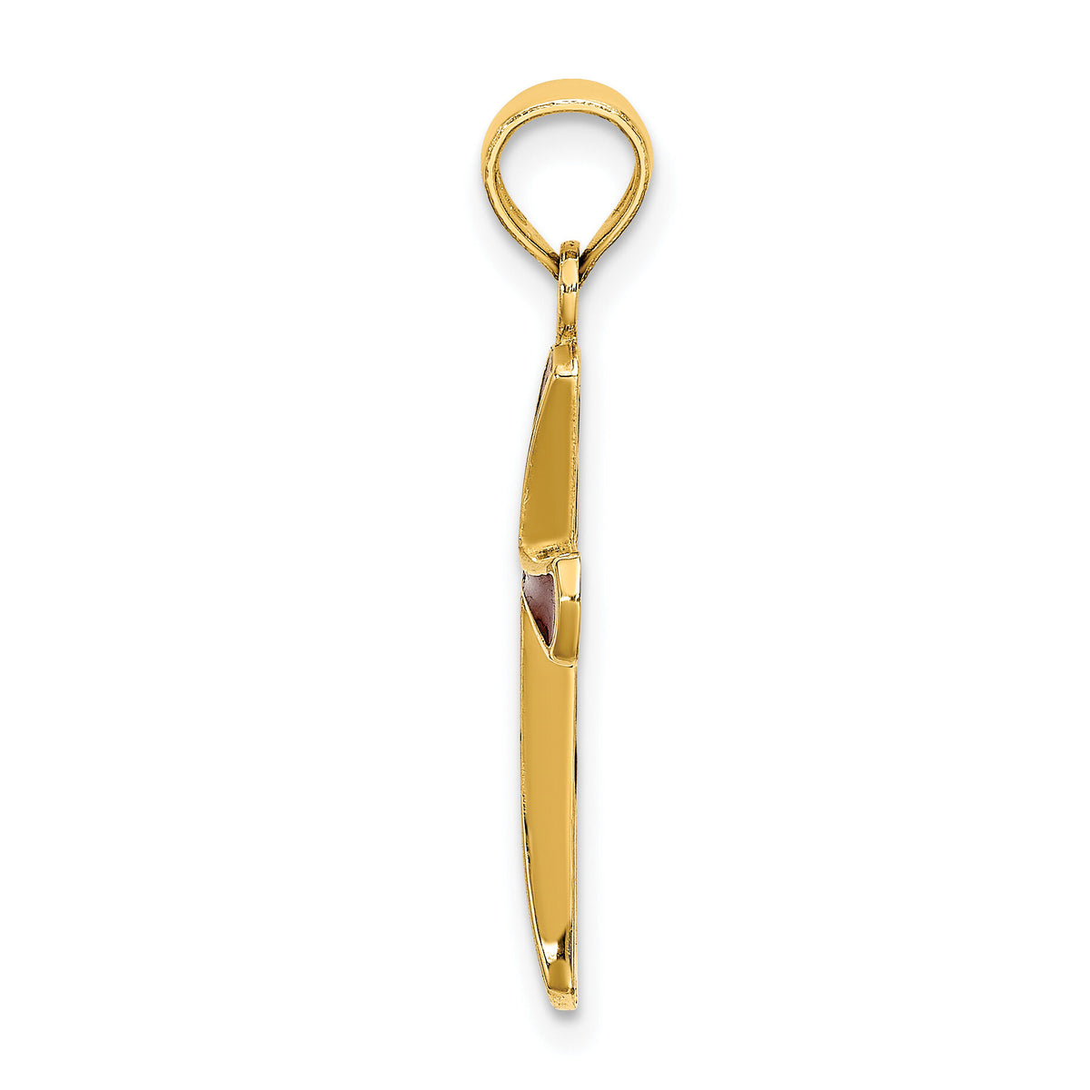 14K Pink Enameled Tapered Cross Charm-K8634