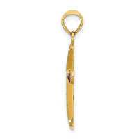14K Pink Enameled Tapered Cross Charm-K8634