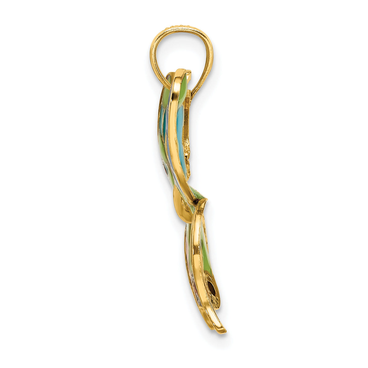 14K Enameled Butterfly Pendant-K8640
