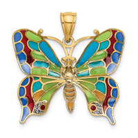 14K Enameled Butterfly Pendant-K8640