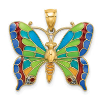 14K Enameled Butterfly Pendant-K8640