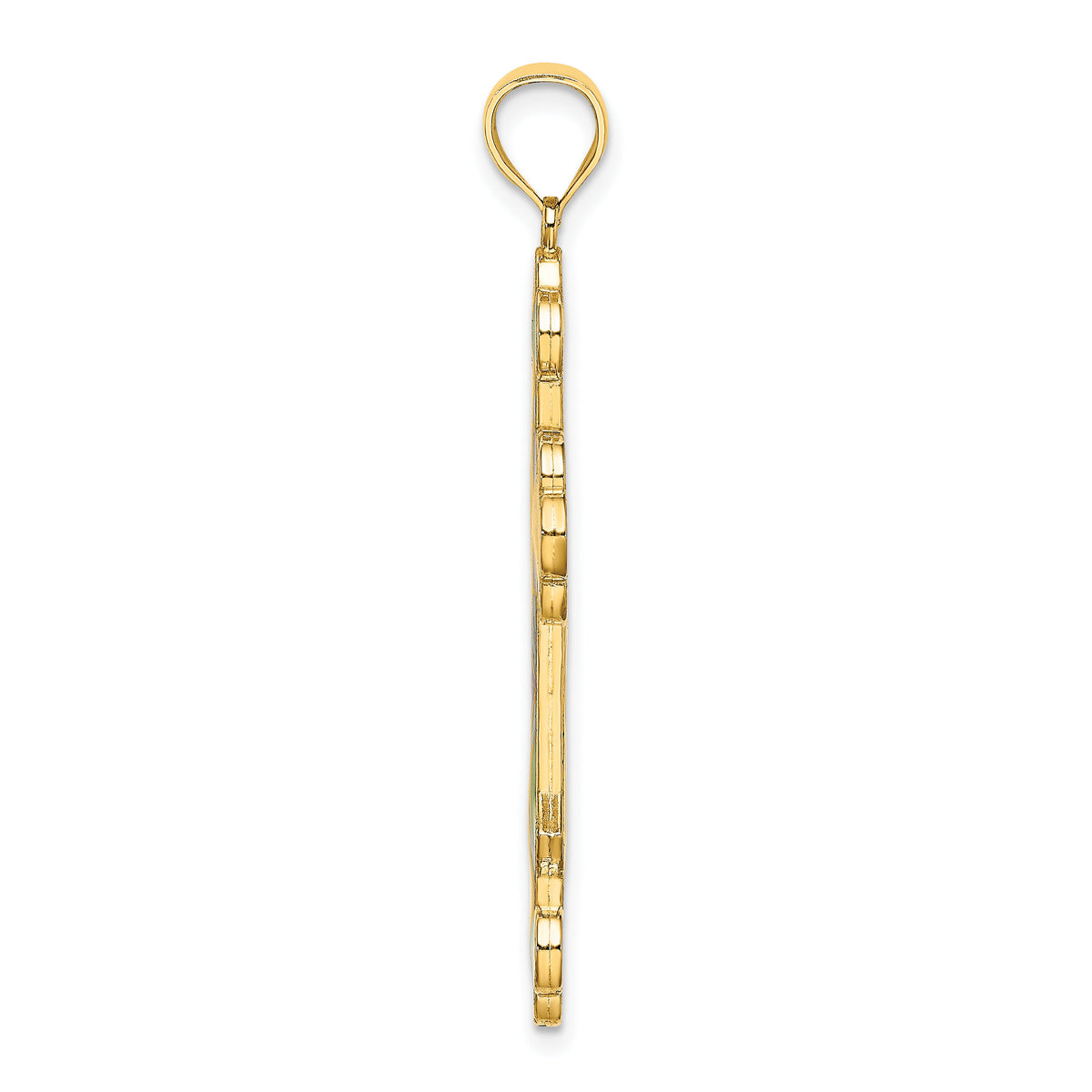 14K Multi Color Enameled Cross Charm-K8641