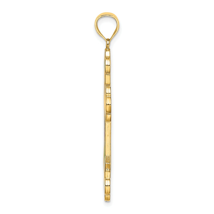 14K Multi Color Enameled Cross Charm-K8641
