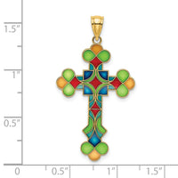 14K Multi Color Enameled Cross Charm-K8641