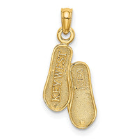 14K 3D KEY WEST Double Flip Flop Charm-K8642
