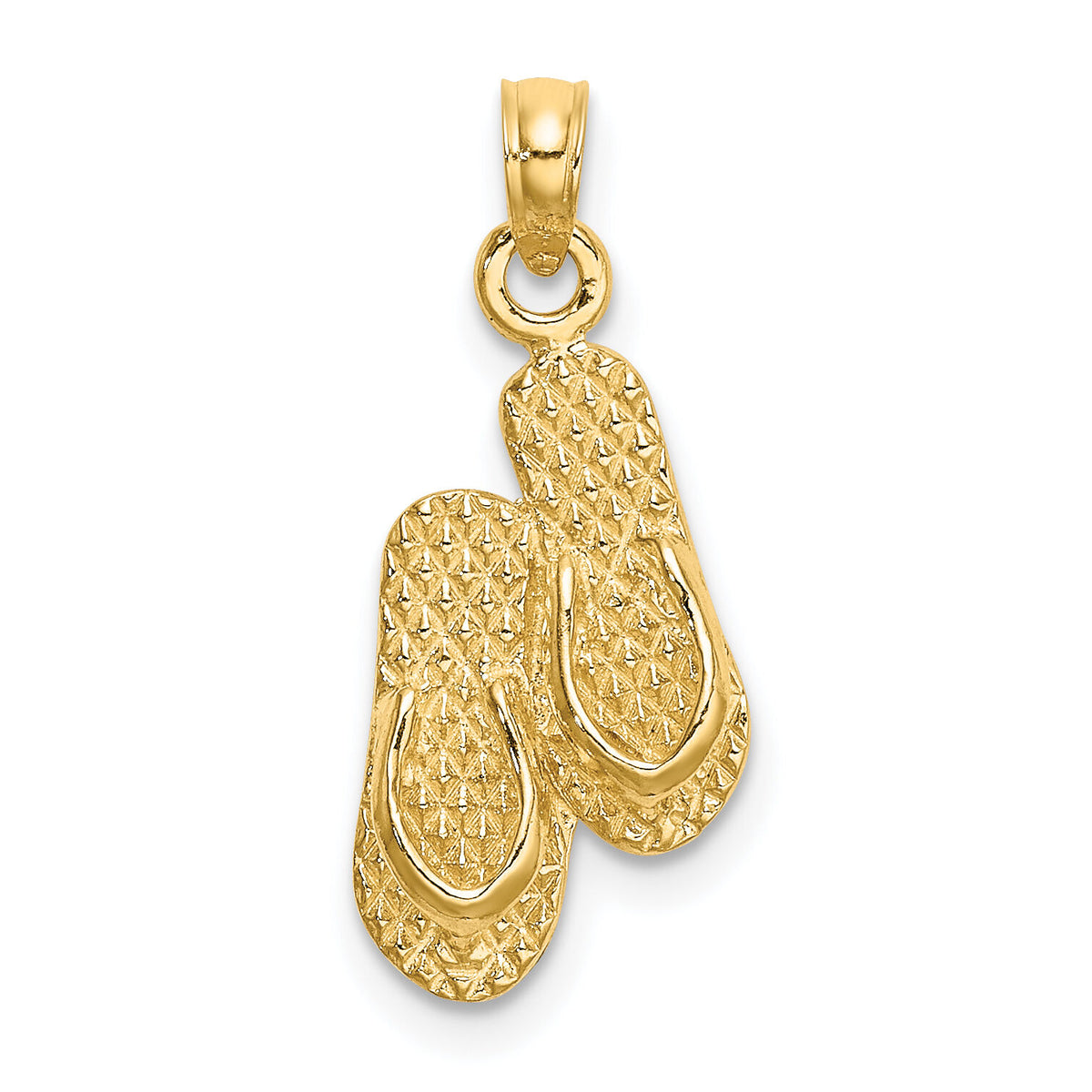14K 3D KEY WEST Double Flip Flop Charm-K8642