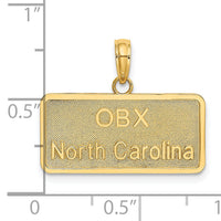 14K OBX NORTH CAROLINA License Plate Charm-K8644