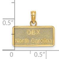 14K OBX NORTH CAROLINA License Plate Charm-K8645