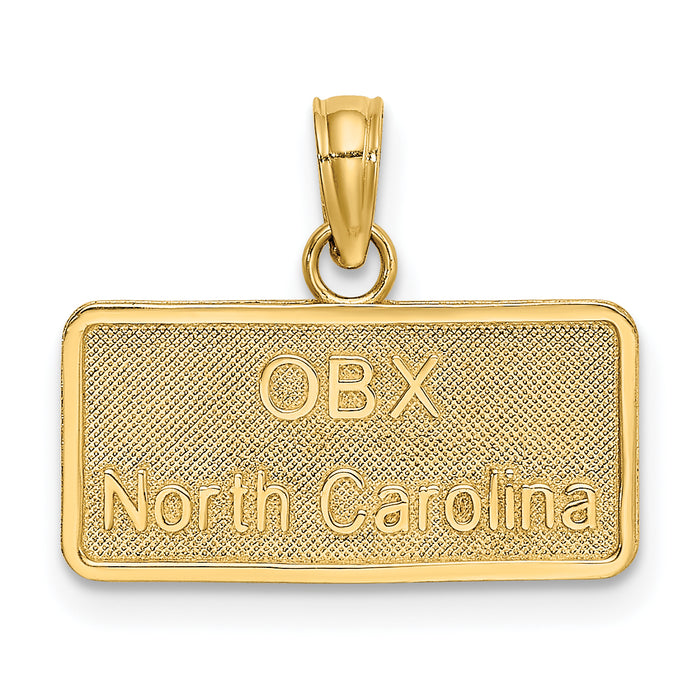14K OBX NORTH CAROLINA License Plate Charm-K8645