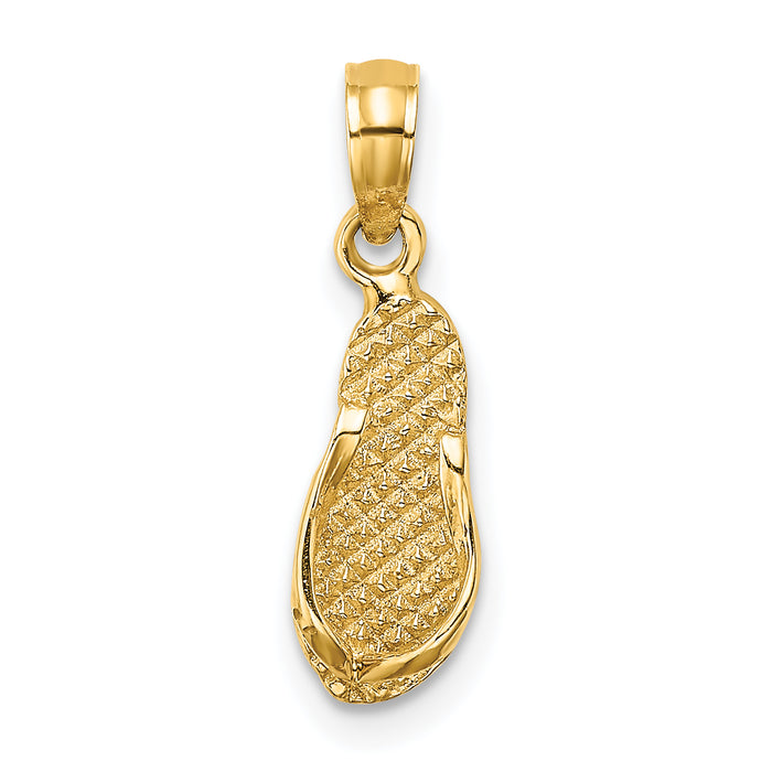14K  3D KEY WEST Flip Flop Charm-K8647