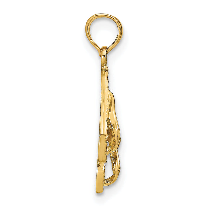 14k MARCO ISLAND Reversible Flip Flops Pendant-K8648