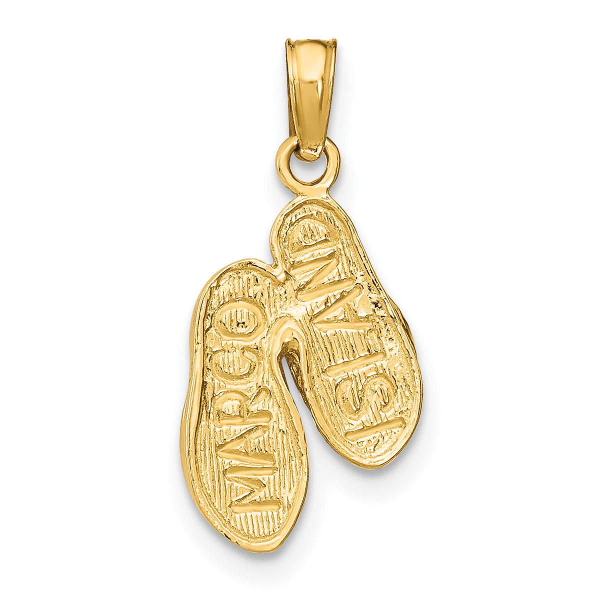 14k MARCO ISLAND Reversible Flip Flops Pendant-K8648