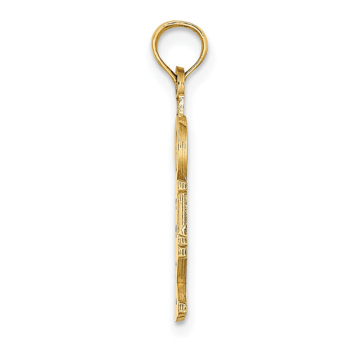 14K Polished OBX (Outer Banks) Vertical Charm-K8651